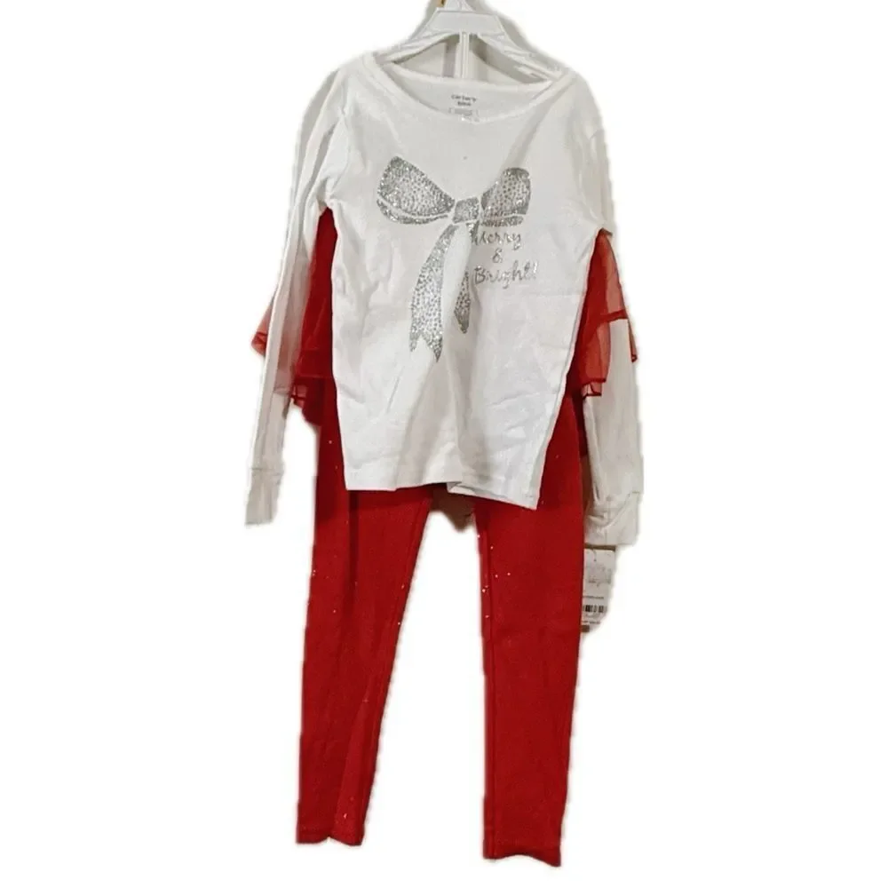 Carter's White and Red Kids Matching‎ Set